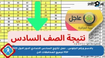 بالاسم ورقم الجلوس.. حمل نتائج السادس الإعدادي الدور الأول 2025 PDF لجميع المحافظات الآن